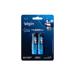 PILHA AA ULTRA ALCALINA ELGIN BLISTER COM 2 UNIDADES ALTA DURAÇÃO