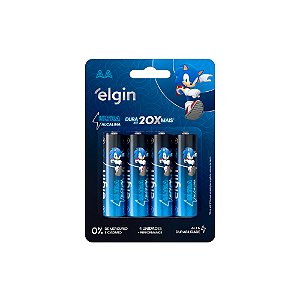 PILHA AA ULTRA ALCALINA ELGIN BLISTER COM 4 UNIDADES ALTA DURAÇÃO