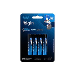 PILHA AAA ULTRA ALCALINA ELGIN BLISTER COM 8 UNIDADES ALTA DURAÇÃO