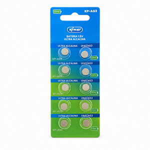 Bateria Botão LR41/AG3 Knup 1,5V Cartela com 10 Unidades