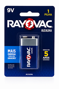 Pilha Alcalina Rayovac 9v Cartela Com 1 Unidade