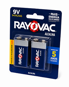 Pilha Alcalina Rayovac 9v Cartela Com 2 Unidades