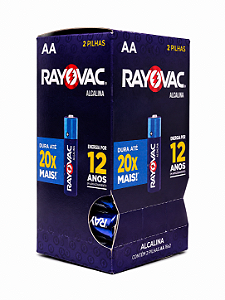 32 Pilhas Alcalina Aa Rayovac 16 Cartelas Com 2 Pilhas 1,5v
