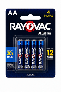 Pilha Alcalina Aa Rayovac Cartela Com 4 Unidades Original