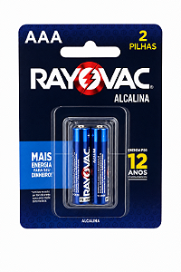 Pilha Alcalina Aaa Rayovac Cartela Com 2 Unidades Original