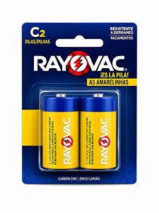 Pilha C Rayovac Zinco Carvão Cartela Com 2 Pilhas 1,5v