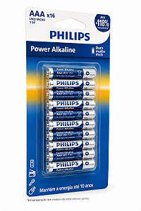 16 Pilhas Alcalina Aaa Philips Bateria 3a Palito Aaa