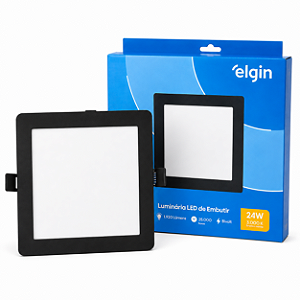 Luminária Plafon LED Embutir 24W 3000K Branca Morna Bivolt Elgin