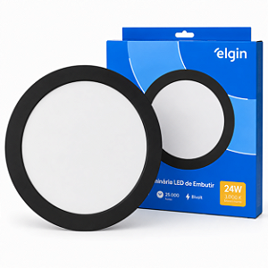 Luminária Plafon LED Embutir 24W 3000K Branca Morna Bivolt Elgin