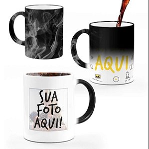 Caneca Mágica Personalizada Preto Fosco 320ml