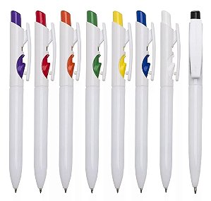 100 Canetas Quartzo Impressão Colorida