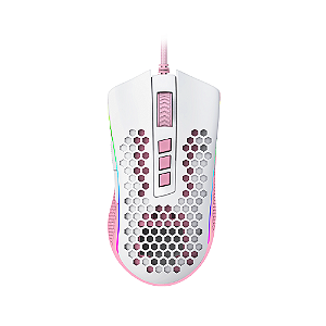 Mouse Gamer Redragon Storm Elite Lollipop Branco Rosa Rgb