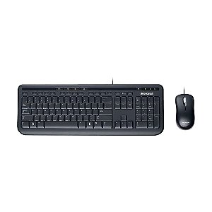 Kit Teclado E Mouse Microsoft  Wired Multimídia 600 Preto