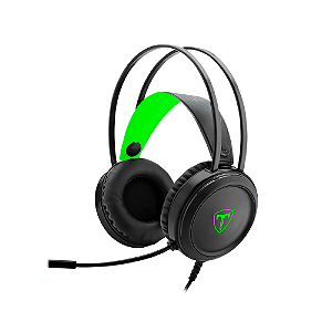 Headset Gamer T-Dagger Ural Preto E Verde Led Verde