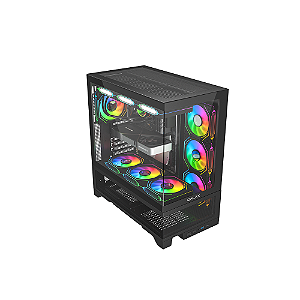 Gabinete Galax Centaurus Black Atx Frontal Vidro Sem Fan