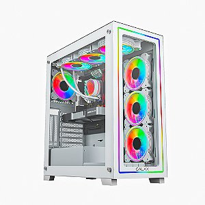 Gabinete Gamer Galax Omega White ATX Com Fans ARGB Branco
