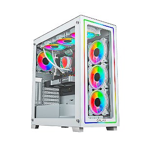 Gabinete Gamer Galax Omega White ATX Com Fans ARGB Branco