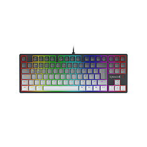 Teclado Gamer Redragon Daksa Preto e Cinza Rgb Switch Marrom