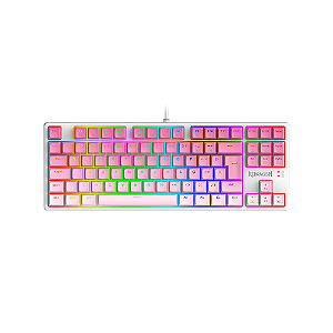 Teclado Gamer Redragon Daksa Branco E Rosa Rgb Switch Marrom