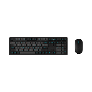 Kit Teclado Membrana e Mouse Akko MX108 Preto e Ciano