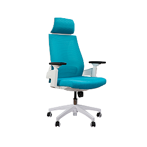 Cadeira Ergonômica Elements Helene Special Branca E Azul