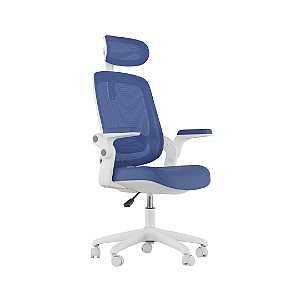 Cadeira De Escritório Ergonômica Elements Astra Azul Branco