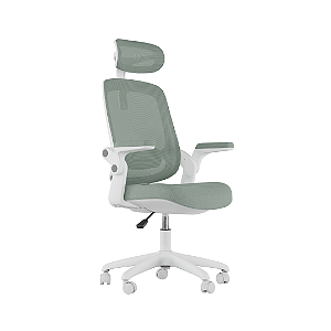 Cadeira De Escritório Ergonômica Elements Astra Verde Branco
