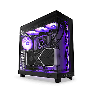 Gabinete Gamer NZXT H6 Flow RGB Preto Com 3 Fans F120 RGB