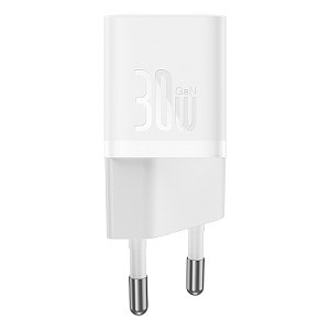 Fonte Carregador Baseus Tipo C GaN5 Turbo Mini 1C 30W Branco