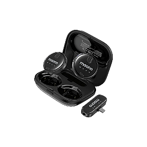 Microfone Lapela Sem Fio Receptor USB-C Maono WM620 PC2 Pto