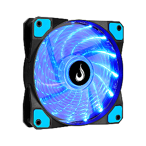 Fan Gamer Rise Mode Wind W1 120mm LED Azul Preto RM-WN-01-BB