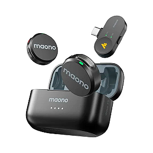 Microfone de Lapela Sem Fio Maono Wave T5 Tipo C WM650 Preto