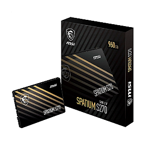 SSD MSI Spatium 960GB S270 SATA3 Leitura 500MB/S Gravação 450MB/S