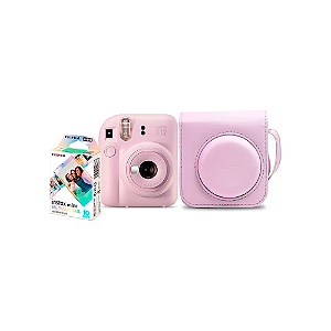 Kit Câmera Instantânea Fujifilm Instax Mini 12 Lilás + Pack 10 Filmes Mermaid Tail + Bolsa Lilás