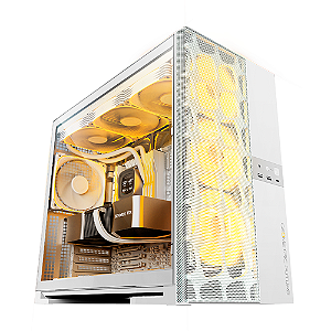 Gabinete Gamer Geometric Future Model 5 Vent Com 5 Fans ARGB Branco