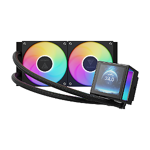 Water Cooler Gamdias Chione P5-240 Preto RGB Com Tela IPS LCD 3.4” 240mm
