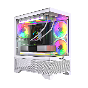 Gabinete Gamer Round5 Draven Micro ATX Sem Fan Vidro Branco