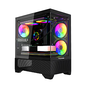 Gabinete Gamer Round5 Draven Micro ATX Sem Fan Preto