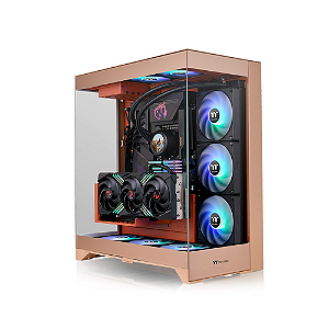 Gabinete Gamer Thermaltake E550 TG Gravel Sand Mid Tower E-ATX Sem Fans Marrom