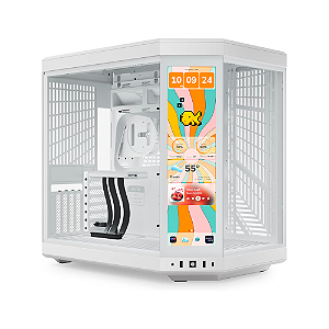 Gabinete Hyte Y70 Infinite Touch Display 14.9" Mid Tower Sem Fan Branco