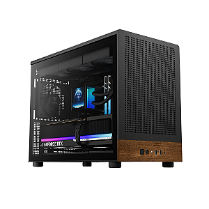 Gabinete Gamer Gamdias Athena M4M Wood Mid Tower M-ATX Com 3 Fans Preto