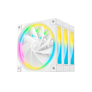 Kit 3 Fans DeepCool FL12R ARGB 120mm Reverse Blade Branco