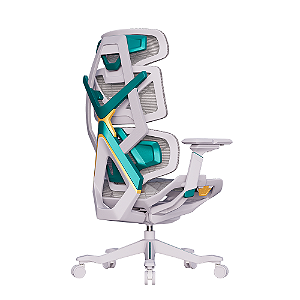 Cadeira Ergonômica Elements Gamer Vector Full Mesh Até 140kg Branco e Verde