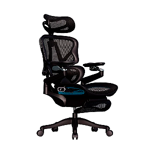 Cadeira Ergonômica Elements EOS Com Ajuste Elétrico e Descanso de Pés Preto