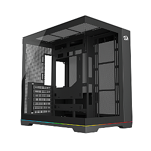 Gabinete Gamer Redragon Scalpel Mid Tower ATX RGB Sem Fan Preto