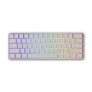Teclado Magnético Akko Monsgeek Fun60 Pro SP 8K Switch Akko Glare Linear Com Fio Branco