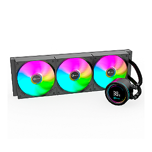 Water Cooler Gamer Kalkan Alpha 360 ARGB Com Display Preto
