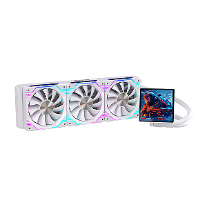 Water Cooler Gamer Round5 Zephyro 360 ARGB Com Display Branco