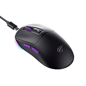 Mouse Gamer Havit MS969WB-VKS RGB Tri Mode Preto e Roxo