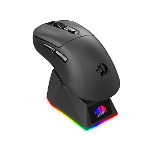 Mouse Gamer Redragon Ebony Standard 24000DPI Com Dock Carregamento Preto